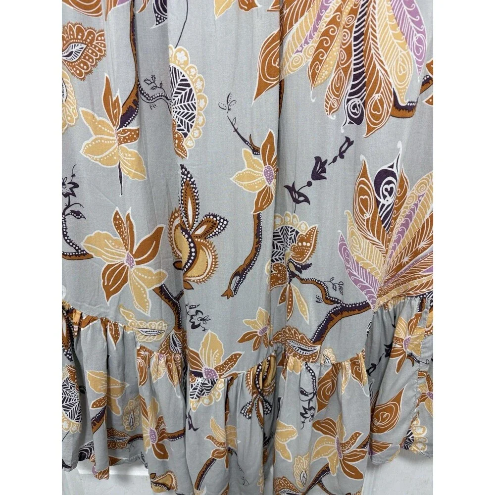 Sea Lustre Womens Boho Floral Maxi Skirt Dress One Size OS 100% Rayon EUC